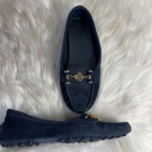 Tory Burch Daria Navy Suede Driving Moccasin Sz 7